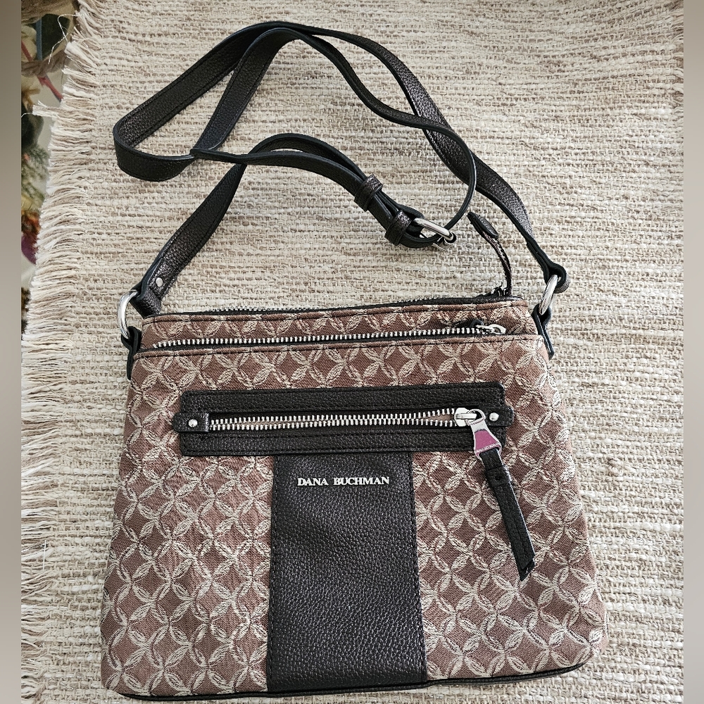 Dana Buchman brown print shoulder bag